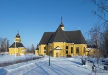 Ruoveden kirkko, ulkokuva, talvi